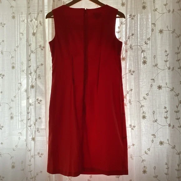 Orangey Red sheath dress with flattering cut - Picture 4 of 6